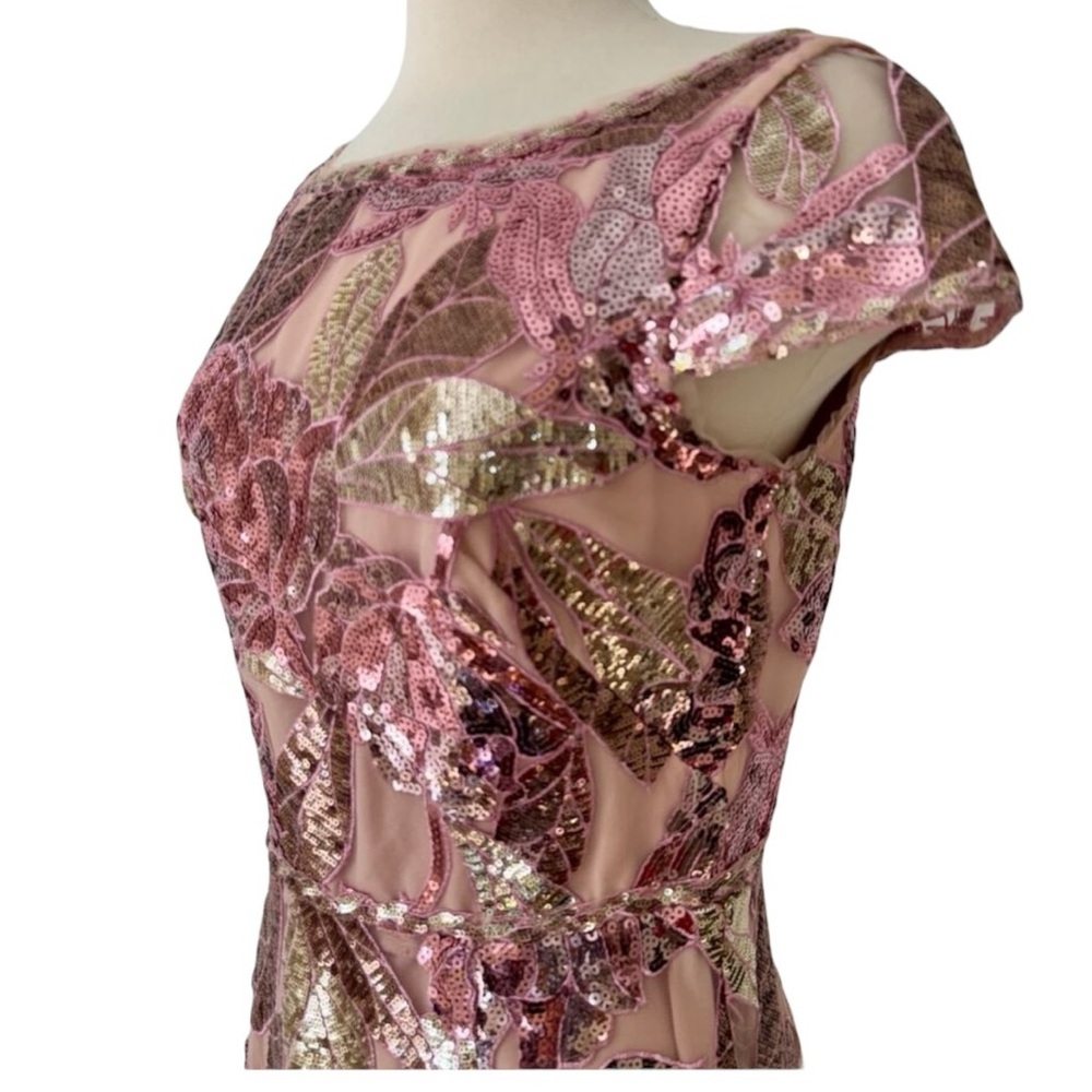 Marchesa Notte Floral Sequin Embellished Tulle Midi Dress NWT Size 16 - Picture 8 of 16